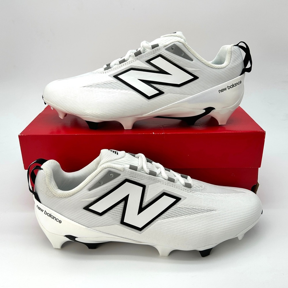 New Balance Burn X5 Lacrosse Cleats Mens Size‎ 11 White Black NEW NIB BURNLWT5